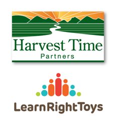LearnRight Toys and Harvest Time Partners Logos
